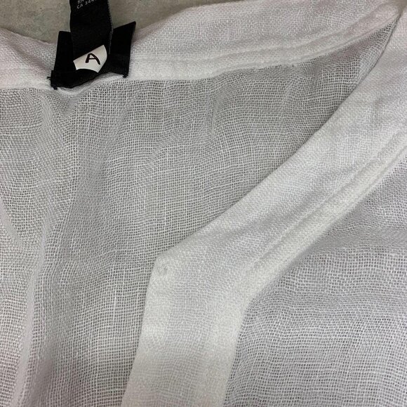 Eileen Fisher Linen Shirt Gauze Long Sleeve Size Small Sheer Coastal Grandma Lux - Picture 11 of 11